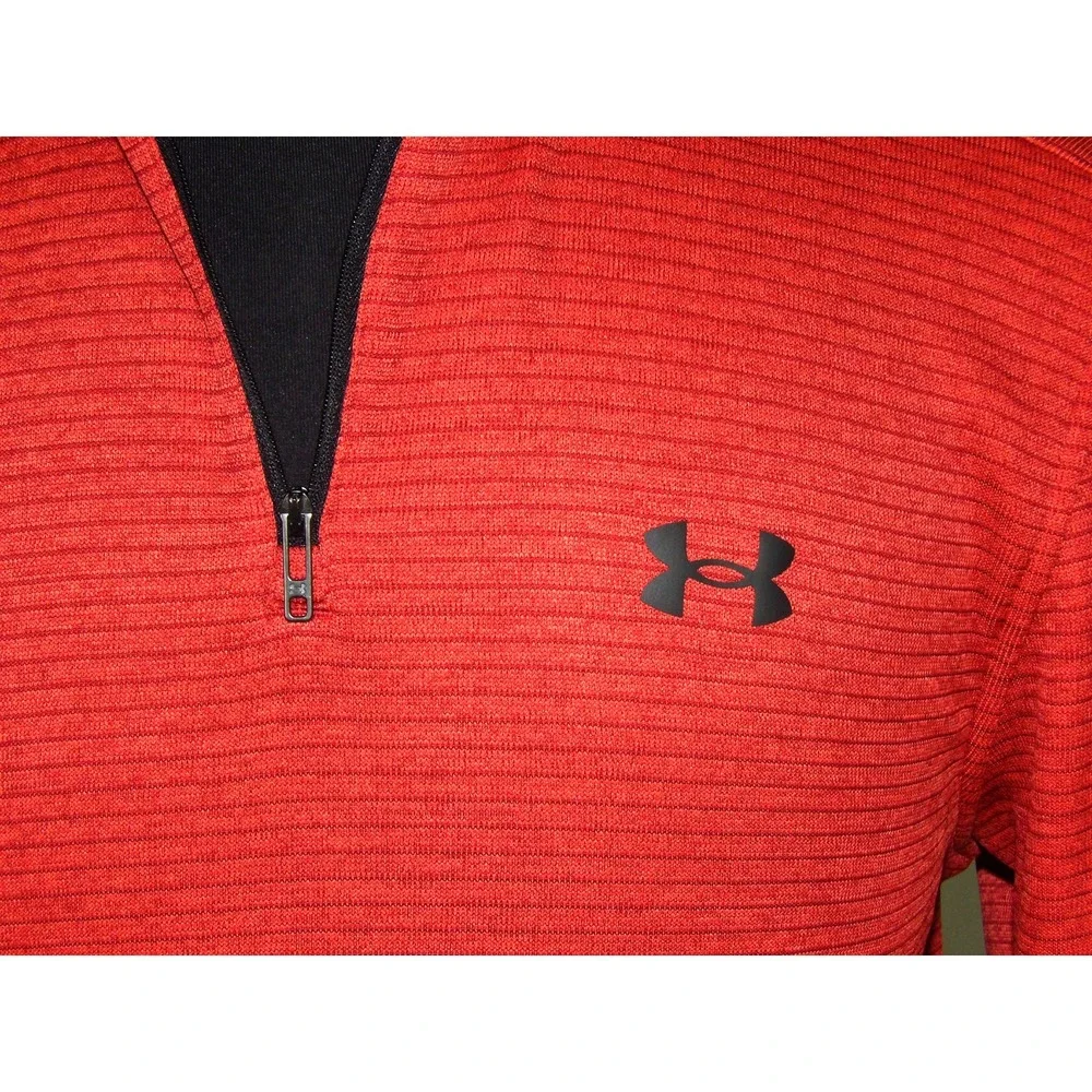 Under Armour‎ STORM GOLF Orange Striped 1/4 Zip Athletic Jacket Men's Medium